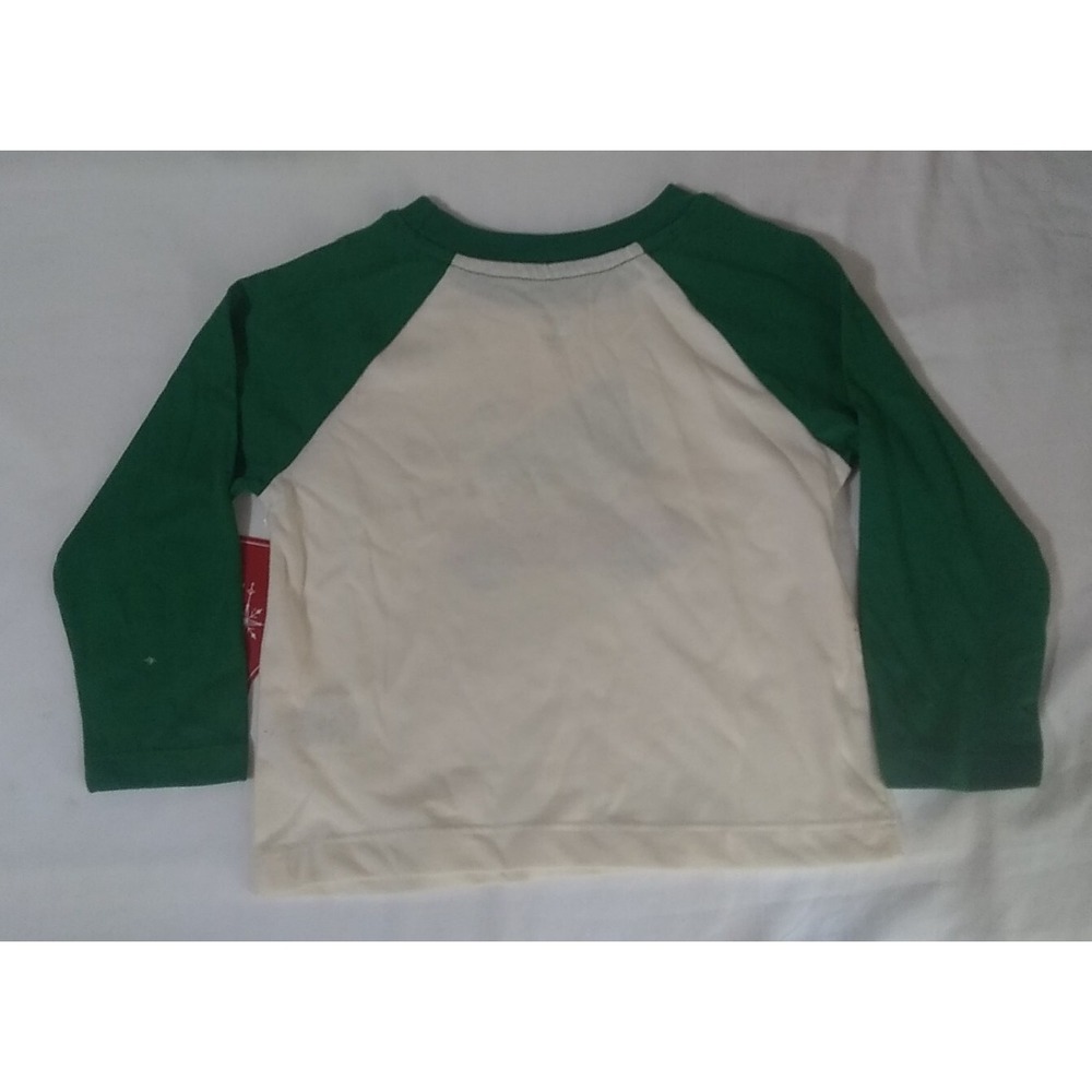 Toddler Christmas T-shirt 2T Long‎ Sleeve Oh What Fun Green Cream NEW WITH TAGS - Picture 3 of 5